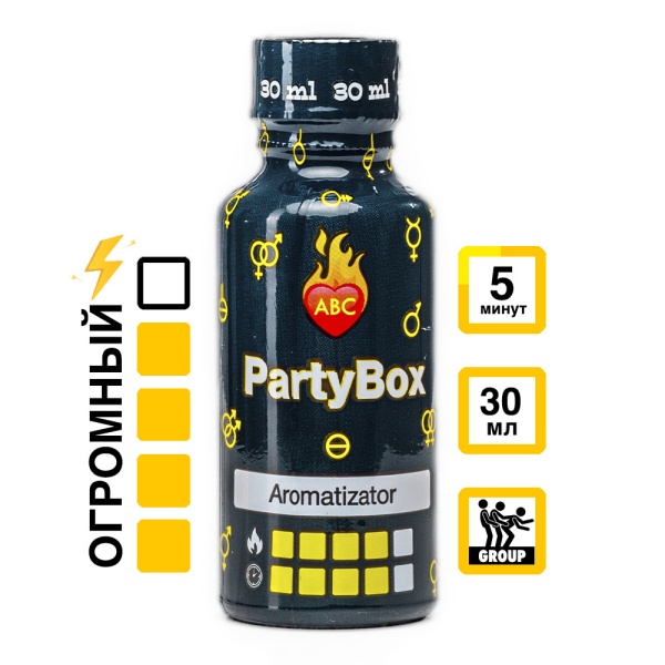 Купить Ароматизатор Party Box 30 мл с УльтраБутил, Изобутилнитрит эффектом действия, в Элисте, цена: 1 450 ₽